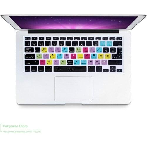 Silicone Skin Keyboard Cover Adobe Indesign Functional Shortcuts For Macbook Air 13.3 For Old Macbook Pro 13 15 Euro Eu Us