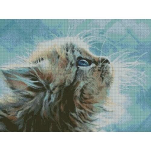 Top Embroidery Counted Cross Stitch Kits Needlework - Crafts 14 ct DMC DIY Arts Handmade Decor - Cat