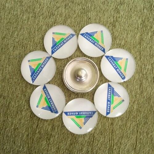 Ufa Salavat Yulaev KHL Ice Hockey Team Logo Charm 18mm Snap Buttons Round Photo Glass Cabochon Style For Snap Button Jewelry