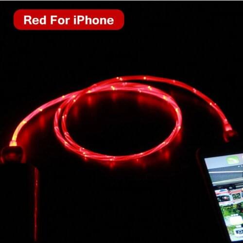 Fast Charge USB Cable Data Cable 2.1A with Shining LED 4 Colors Available Suitable For iPhone/iPad/Android(mirco-usb)/Type-C