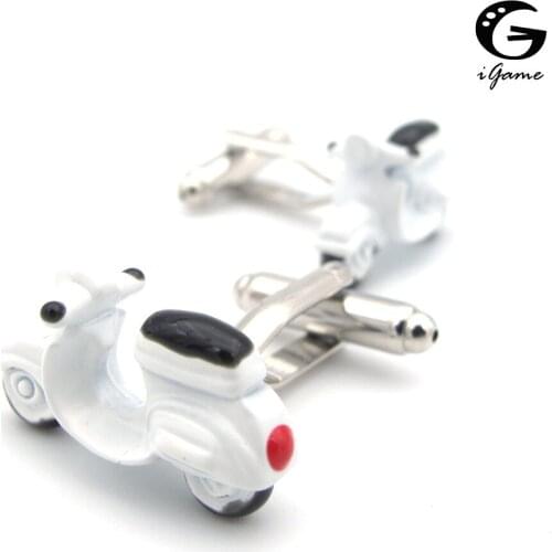 IGame New Arrival Electric Vehicle Cuff Links White Color Novelty Design Quality Brass Material Men Cufflinks Free Shipping