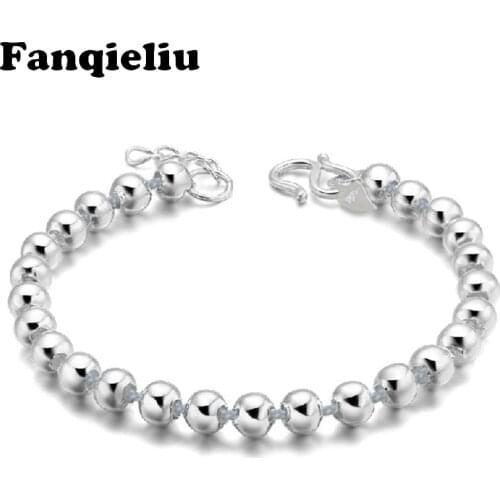 Fanqieliu Silver Beads Beaded Bracelet 925 Sterling Silver Bracelets For Woman FQL20328