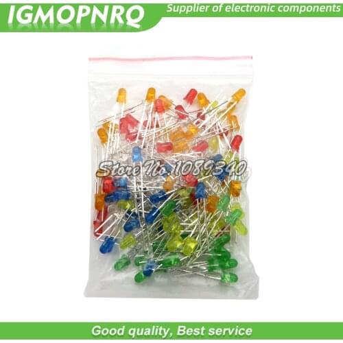 120pcs 6color X 20pcs 3mm LED Light Assorted Kit DIY LEDs Set White Yellow Red Green Blue Orange hjxrhgal