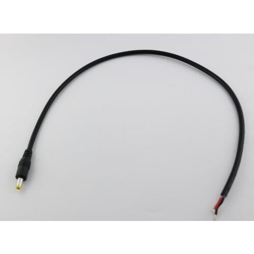 10pcs CCTV DC Power Plug Jack Connector 5.5mm x 2.1mm Male with Cord Cable 18AWG 1.5ft/50cm