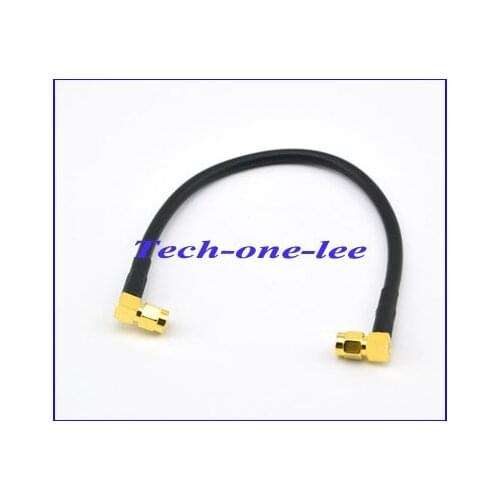 10pcs/lot SMA Male Right Angle to SMA Plug RA Adapter Pigtail Cable SMA Adapter 7.8inch RG223 Extension Cord Free Shipping