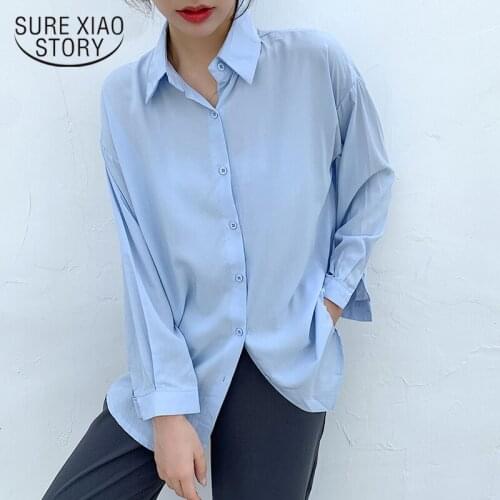 2021 Spring Autumn New Cotton Blouse White Shirt Women Loose Plus Size Vintage Blouses Shirts Button Up Korean Blusas Chic 12571