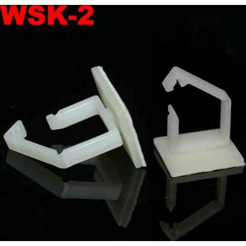 24pcs WSK-2 11.9mm High 20x20mm White Plastic Nylon 3M Glue Self Adhesive Adjustable Buckle Cable Wire Clip Fixed Mount Clamp