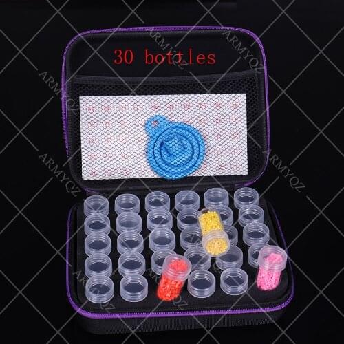 28/56 Grid 5d Diamond Painting Accessories Beads Storage Box Diamond Painting Drill 30 Bottles Bag Transparent Container Kit