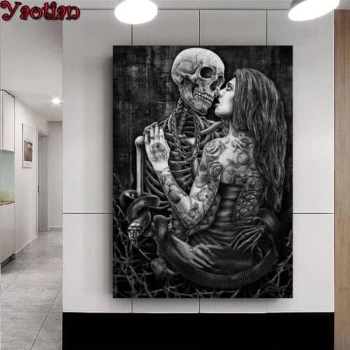 Skull Kiss Woman 5D diamond painting mystery snakes Wall Art Painting Mosaic diy full square drill diamond embroidery needlework