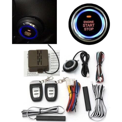 12V Auto Car Alarm One Start Stop Button Engine Push Button RFID Lock Ignition Switch Keyless Entry Starter System Anti-theft
