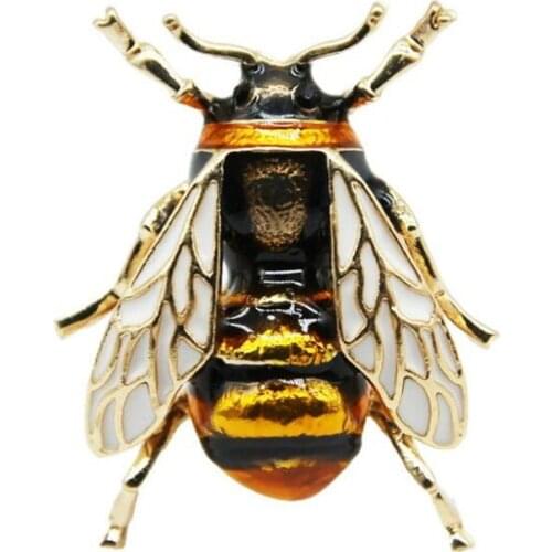XM016 Cartoon Drip Oil Brooch Personality Animal Honeybee Insect Metal Brooch Pin wholesale