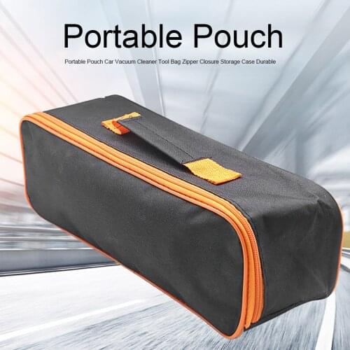Black Portable Pouch Organizer Vacuum Cleaner Tool Bag Zipper Closure Carring With Handle Durable Storage Case Wear Resistant