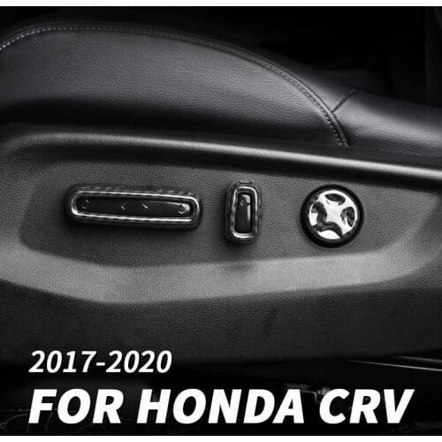 For Honda CRV CR-V 2017 2018 2019 2020 2021 Car Carbon Fiber Auto Seat Adjustment Button Switch Cover Decorative Case Knob Trim