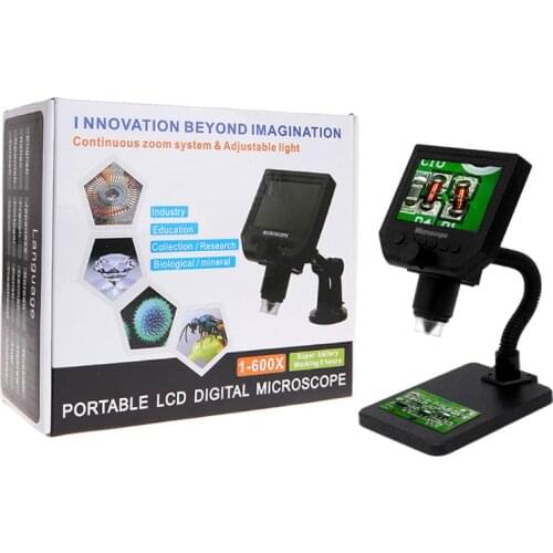 G600 600X Electronic USB Microscope Digital Soldering Microscope Camera 4.3 inch LCD Endoscope Magnifying Camera + 8 LED Light