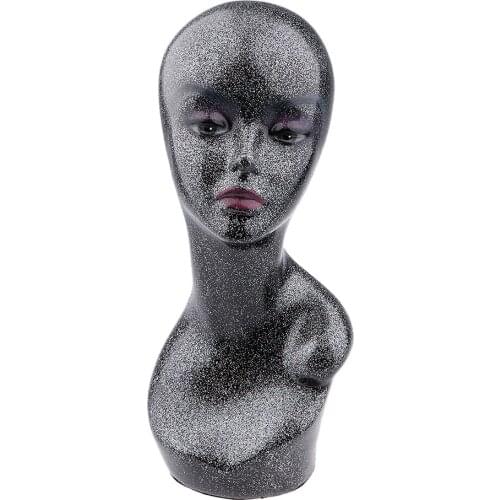 Life Style Female Manikin Mannequin Head for Display Wigs Caps,Glitter Shining Body and Cosmetology Face