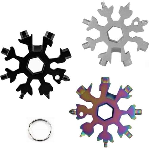 EDC Tool 18-in-1 Multi-tool Card Combination Compact and Portable Outdoor Products Snowflake Tool Card