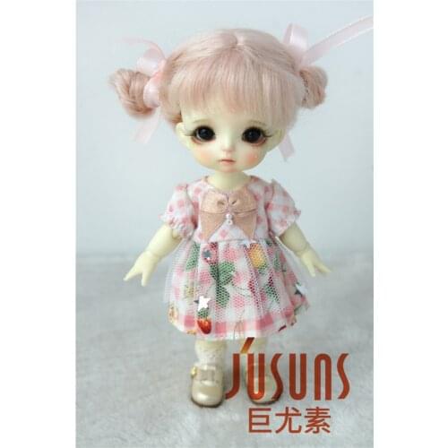JD530 1/12 1/8 1/6 Pretty Cute two Pony Wig BJD Mohair Doll Wigs Cute Hair for size 4-5inch 5-6inch 6-7inch Doll Accessories