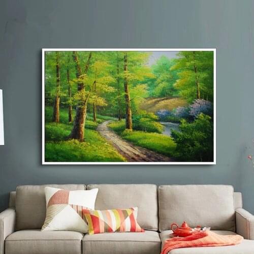 Home decor oil painting canvas Landscape Hand painted High quality abstract Wall art pictures for living room tree oil painting