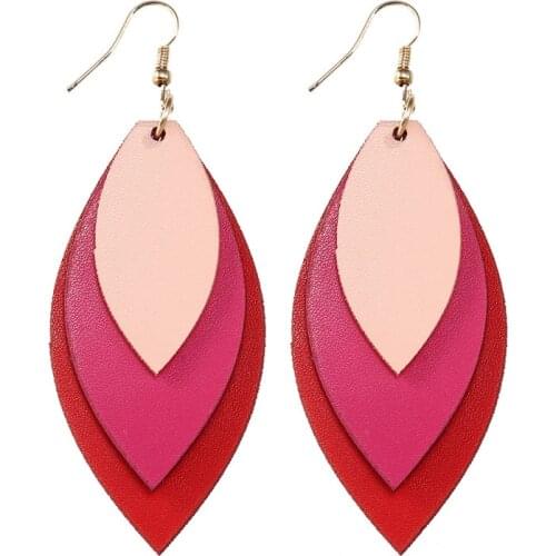 Teardrop Leather Earrings Long Bohemia Pendant Drop Dangle Earring for Women Handmade pendientes mujer oorbellen aretes largos