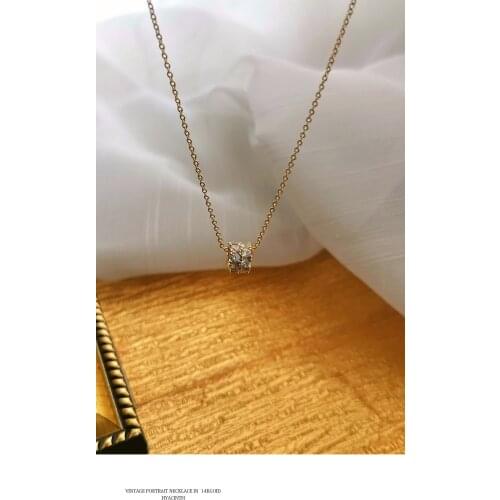 Fashion Choker Necklace Zircon Stone W/14K Gold Real Brass Chain for Women Lady Party Wedding Gift Jewellery 2021 Hotselling