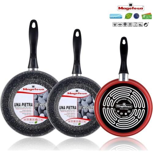 Magefesa K2 Red-Set Set 3 pans 20-24-28 cm, induction, non-stick PFOA free Stone