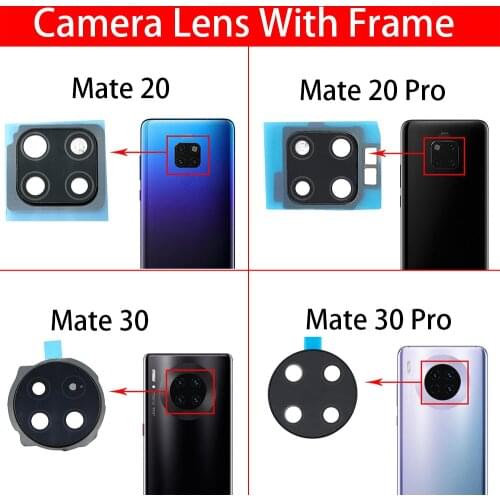 New Rear Camera Glass Lens Back Camera Glass Cover For Huawei Mate 20 30 Pro With Frame