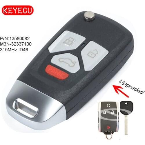 Keyecu Upgraded Flip Remote Key Fob 315MHz ID46 for 2014-2016 GMC Sierra FCCID : M3N-32337100