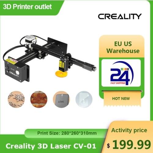 Original Creality 3D Laser Engraver CV01 Desktop DIY Laser Engraving Cutting Machine 170 x 200mm Carving Area Power-off Resume