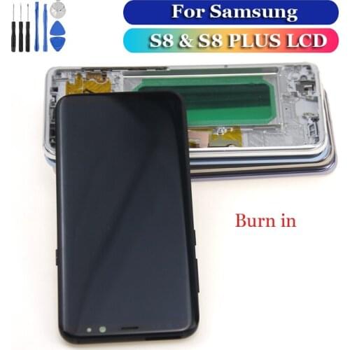 Original S8 LCD For Samsung Galaxy S8 Plus LCD Display With Frame AMOLED S8 G950F G950A Screen Display S8 Plus G955F G955A LCD