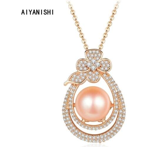 AIYANISHI 18K Gold Filled Natural Freshwater Pearl Necklace Minimalist Necklace Choker Drop Natural Freshwater Pearl Pendants