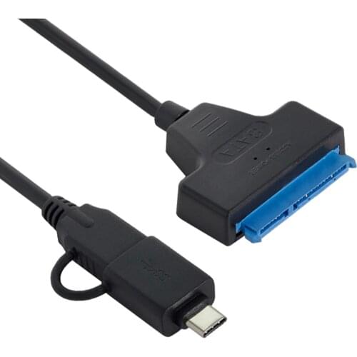 SATA 22 Pin 2.5" Hard disk driver SSD Adapter to Type C & USB 3.0 Male Cable for Macbook & Laptop