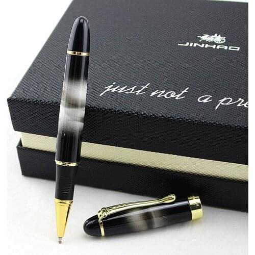 New Luxury metal Pen Jinhao 450 Rollerball Pen Black Ink 0.7mm Refill gold Clip Ballpoint Pens with A Box 22 Colors for Choose