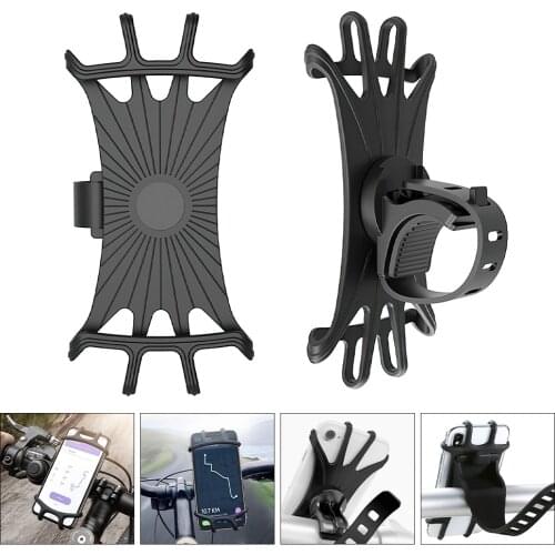 Silicone Bicycle Mobile Phone Holder 360 Degree Rotating Baby Carriage Motorcycle Handlebar Telescopic Mobile Phone Holster