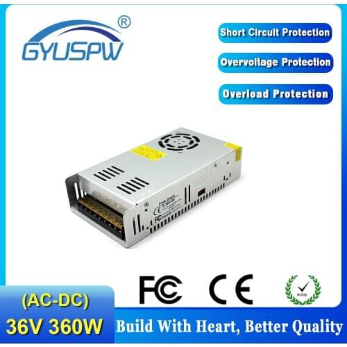 Stable quality 360W 10A 36V DC Switching power supply Transformers 110V 220V AC DC36V for LED Lighting CNC Router
