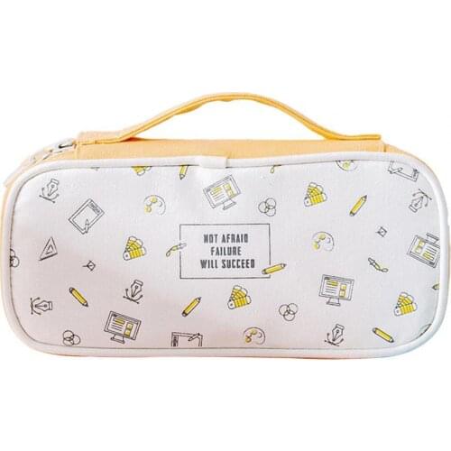 Storage Pouch Portable Multifunction Canvas Large Capacity Pencil Bag for Stationery Office Pencil Cases For School Supplies