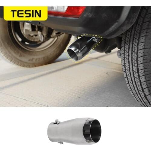 TESIN Styling Mouldings for Car Rear Tail Exhause Pipe Steel Car Exhaust Tip Tube Cover Accessoreis for Suzuki Jimny 2019 2020