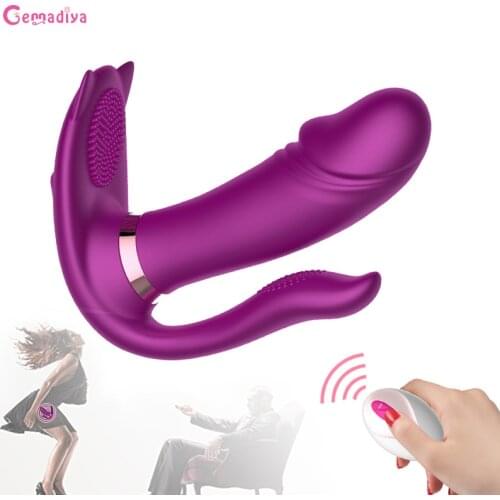 Vibrating Panties Wearable Dildo Vibrator G Spot Clitoris Stimulator Vagina Massage Vibrator Sex Toys for Women Masturbatings