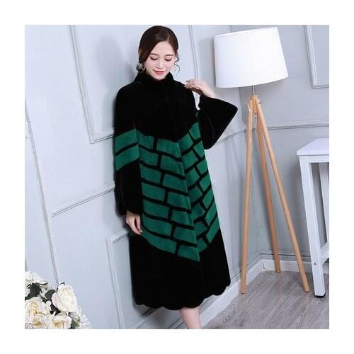 Top brand Fashion Winter New Large Faux Mink Velvet Coat N52 high quality