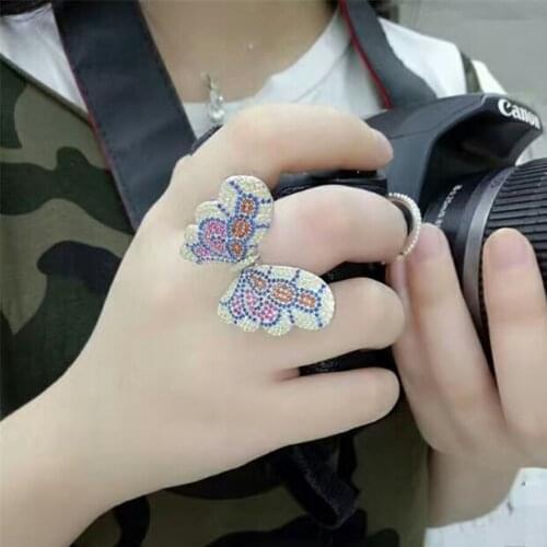 Xa431 Luxury Designer Fashion 925 Sterling Silver wedding party Jewelry Zirconia European style dancing butterfly aaa2