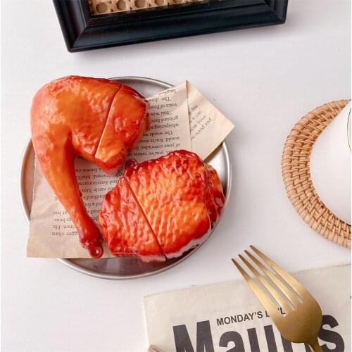 Funny Chicken Leg Wing Model Earphone Case for Airpods 1 2 Pro Silicon Looks Tasty Wireless Headphone Protective Cover
