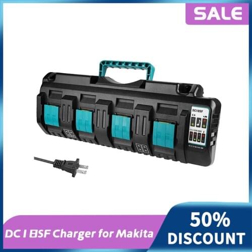1pc For Makita DC18SF 4-Port Fast Optimized Charger 14.4V 18V Li-ion 3A Output Charger For BL1830,BL1430 High Quality