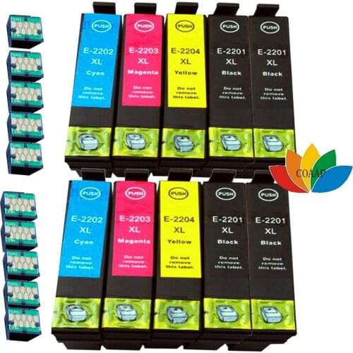 10 Pack T220XL T2201 T2202 T2203 T2204 Ink Cartridges For EPSON XP-424 XP-420 XP-320 WorkForce 2630 2650 2260 2760 Printer