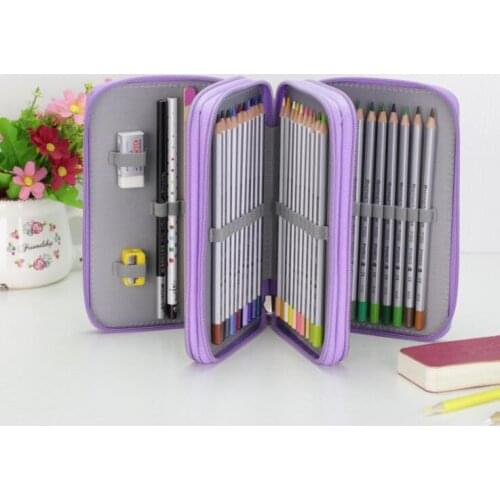 2/3/4 Layers Waterproof Large Capacity 36/48/72 Holes Drawing Pencil Bag Pencilcase Pouch School Pencil Organizer Box Case