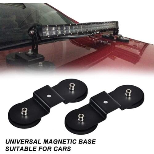 2Pcs Universal Magnetic Light Bar Mount Black Modified Holder Bracket with LED Work Light Strip Lights Arched Bracket for Cars