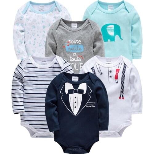 2019 Newborn Baby Outfit Cotton Easter Baby Girl Clothes Set Body Baby Boy Bodysuits Roupa de bebe Cartoon Print Infant Jumpsuit