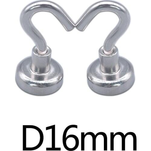 5/10/20pcs Strong Mini Magnetic Circular Hook Hanger Magnets Linked Home Kitchen Wall Hold power neodymium magnet hook D16mm