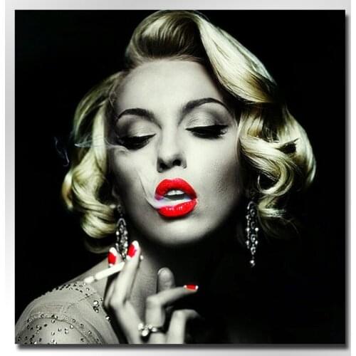 5d diamond painting Marilyn Monroe Diamond embroidery photo Diamond mosaic icon Diamond stitch Home Decorations Smoking woman