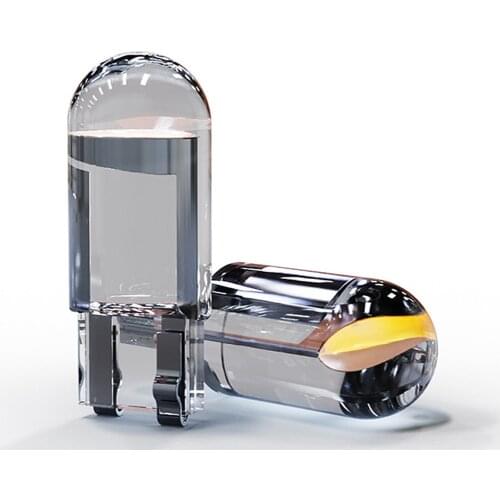 7 Colors 10pcs Multi-purpose License Plate Light W5W 194 T10 Glass Housing COB LED Bulb Car Accessories Wedge Dome Light CSV