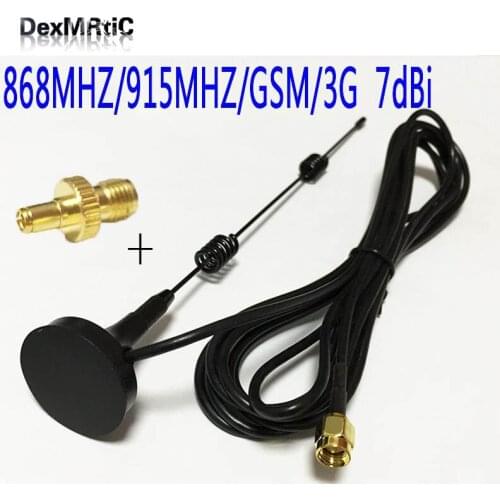 868MHZ/915MHZ/GSM antenna small sucker 7dbi aerial 3meters SMA male + SMA Female Jack switch TS9 Male Plug RF Coax Adapter