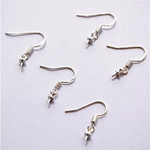 Free 50PCS Wholesale Jewelry Making Beads 925 Sterling Silver Accessory Findings Joint Earrings Hook Earwire FY-09